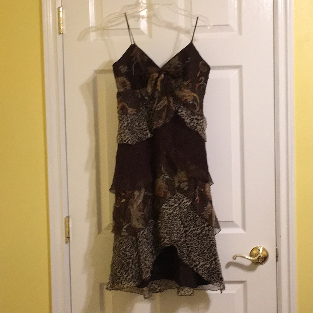 Laundry by Shelli segal ruffle brown dress